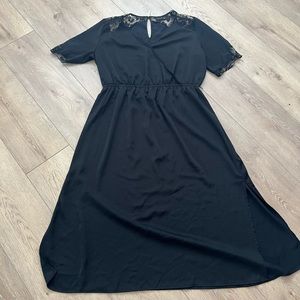 Black full length dress with lace inserts XXL. target who wore wear